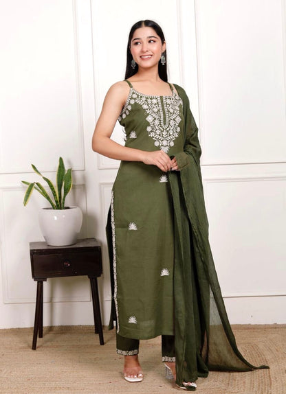Emerald Bliss Embroidered Meher Suit