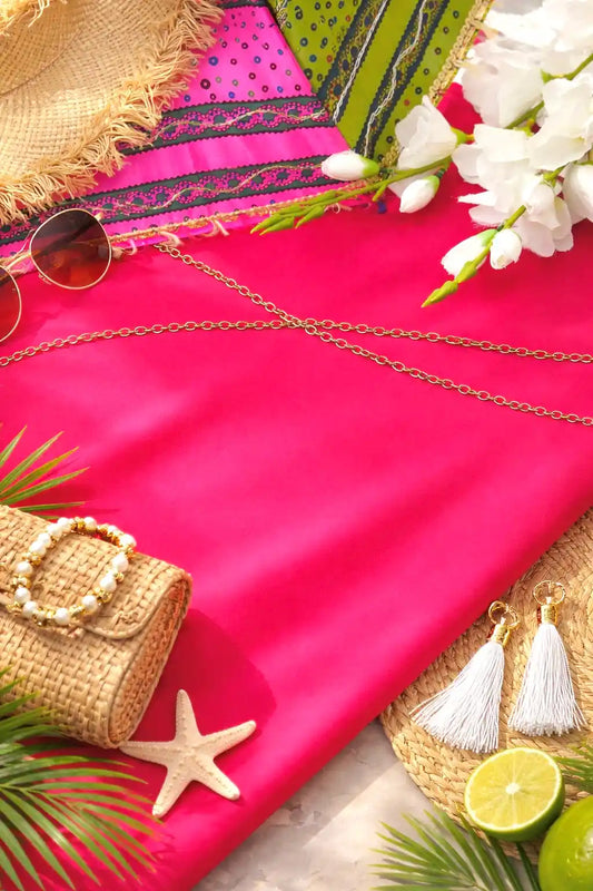 Solid Pink Rayon Fabric Cut