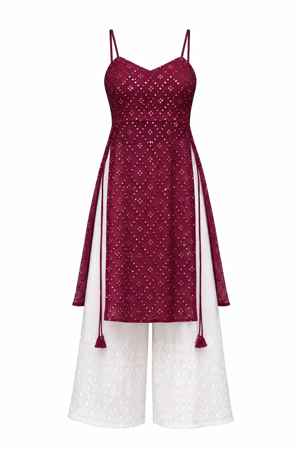 Gulnaz Wine Hand Embellished Kurta