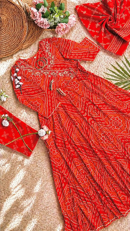 Bandhani Gota Patti Suit Set