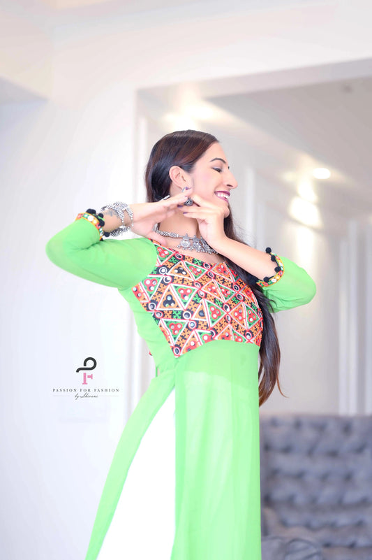 Blush Green Gulnaz Embroidered Kurta