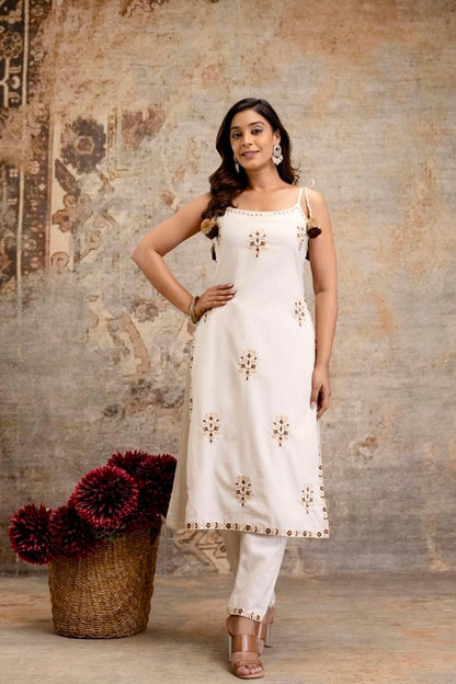 Brown Embroidered Meher Suit Set