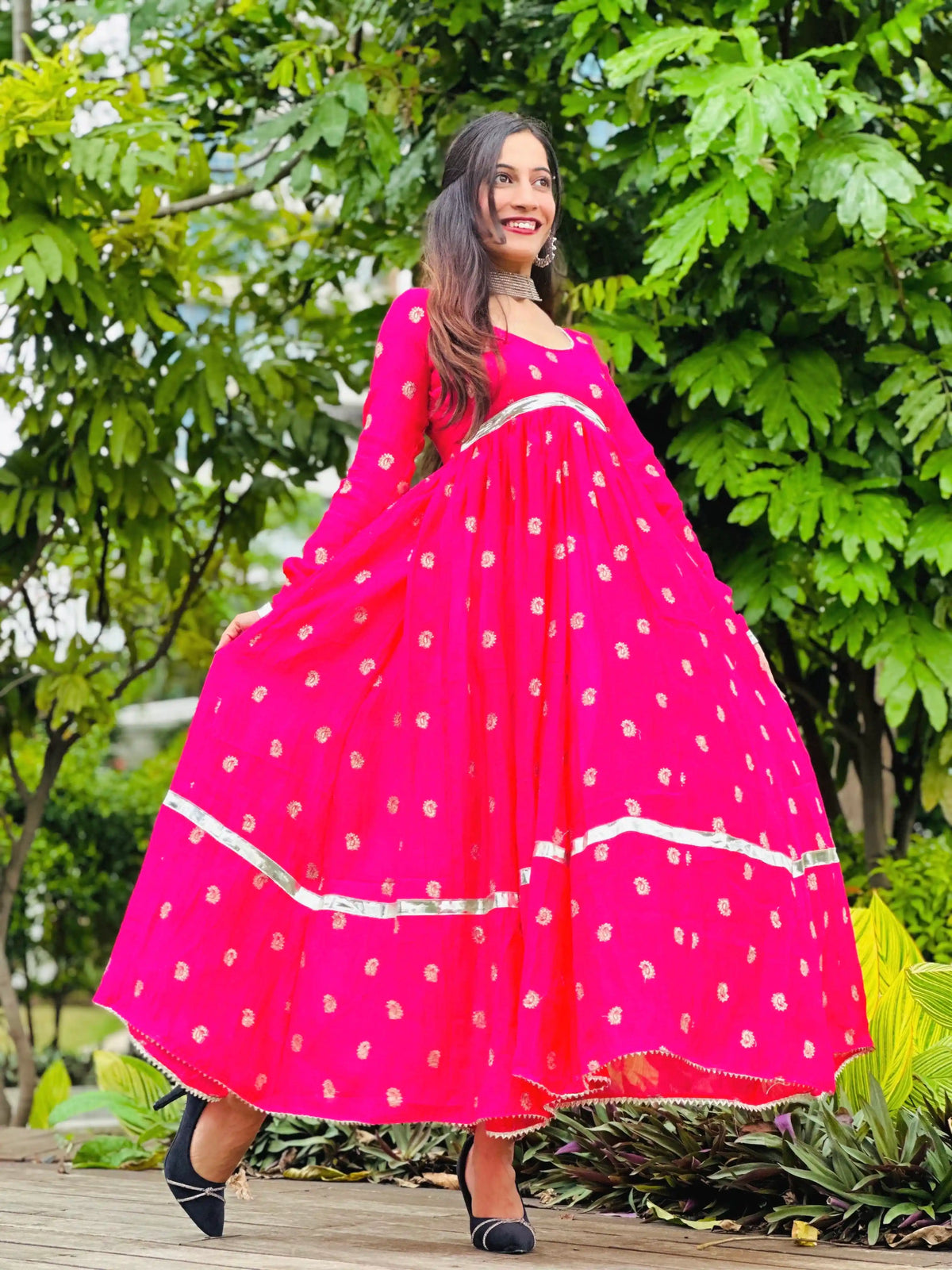 Royal Pink Gulnaz Embroidered Anarkali