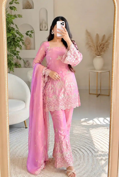 Blush Embroidered Meher Suit Set