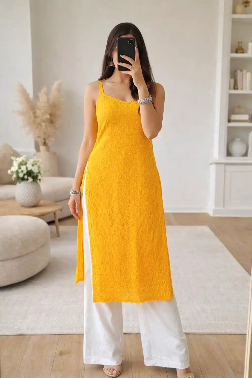 Sunflower Yellow Sequence Gulnaz Kurta