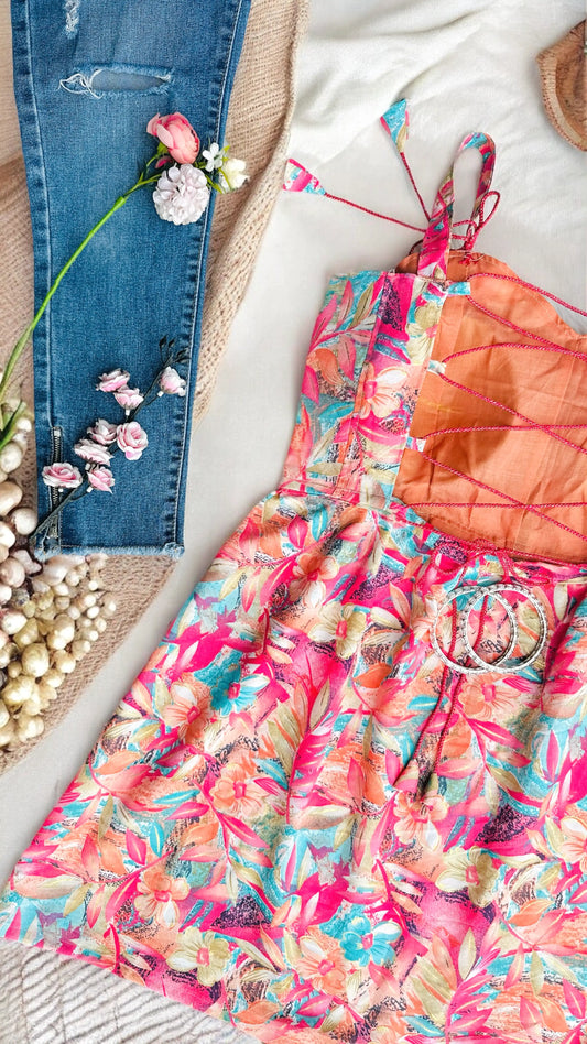 Tropical Bloom Peplum Top