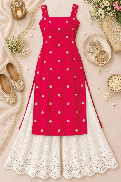 Fuchsia Pink Embroidered Gulnaz Kurta