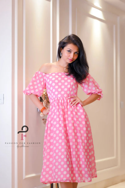 Pretty In Pink Polka Twirl Dress