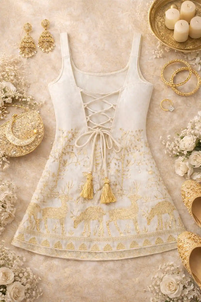 Blush Ivory Hand Embroidered Kurta