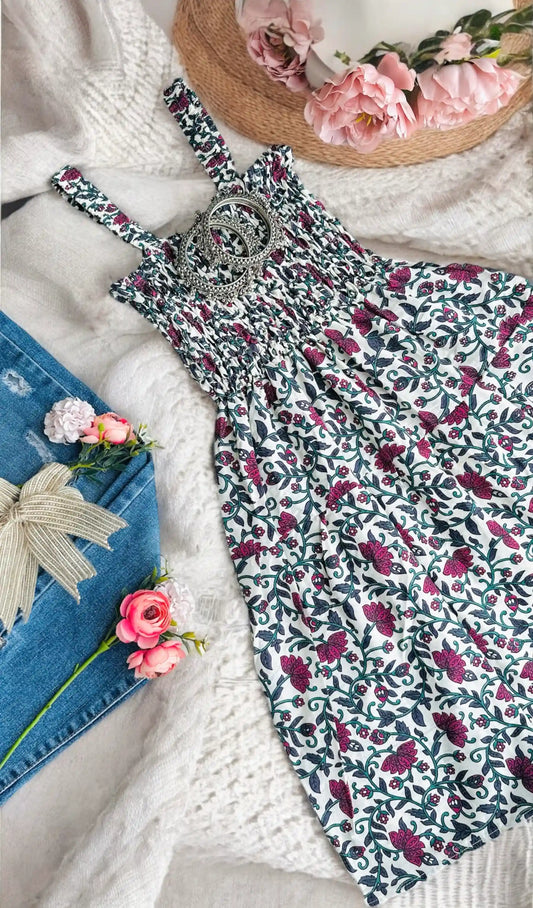 Pink Kalamkari Cute Jaipuri Peplum
