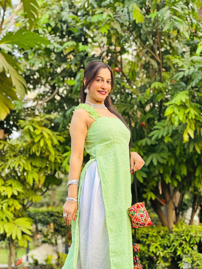 Soft Green Embroidered Gulnaz Kurta