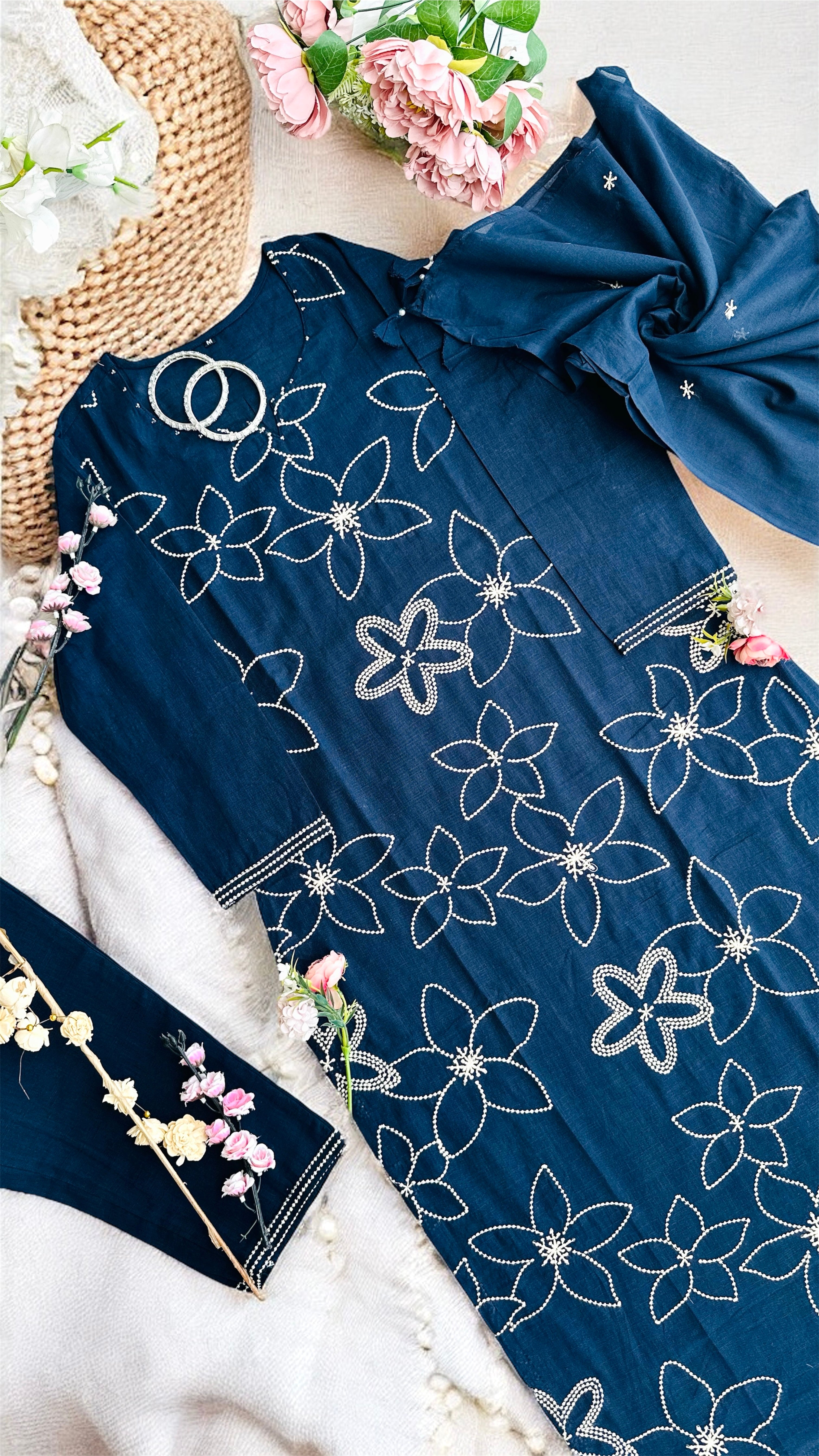 Meher’s Midnight Embroidered Suit Set
