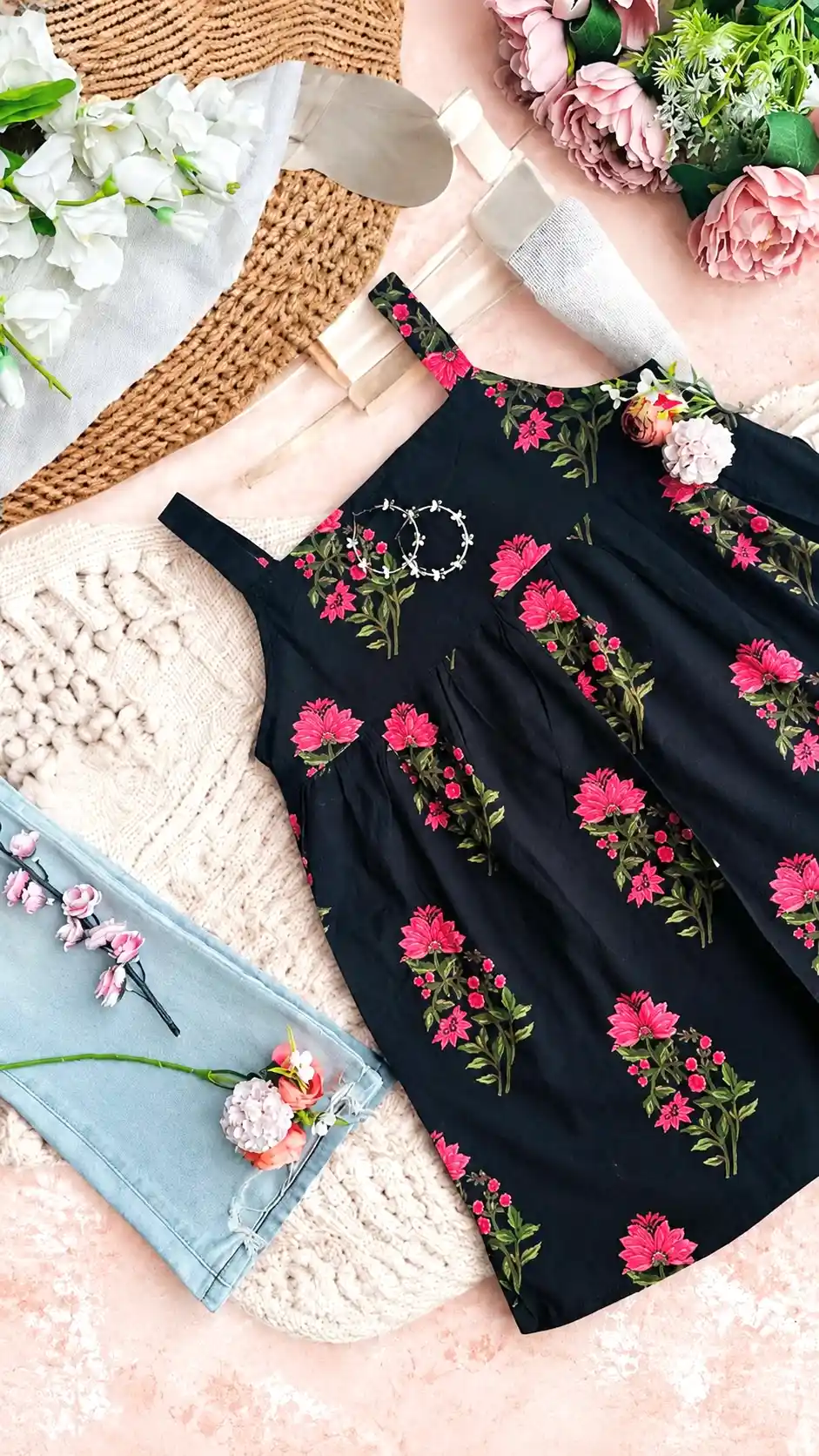 Pitch Block Floral Gulnaz Short Kurta