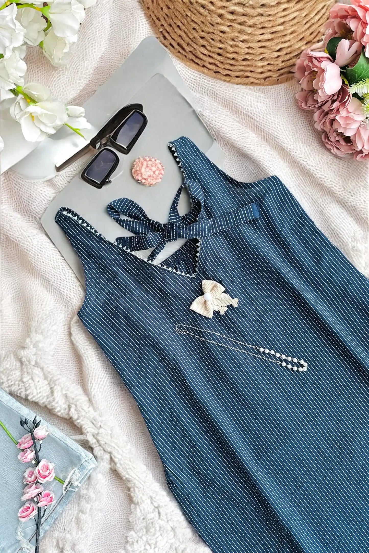 Midnight Stripes Short Kurta