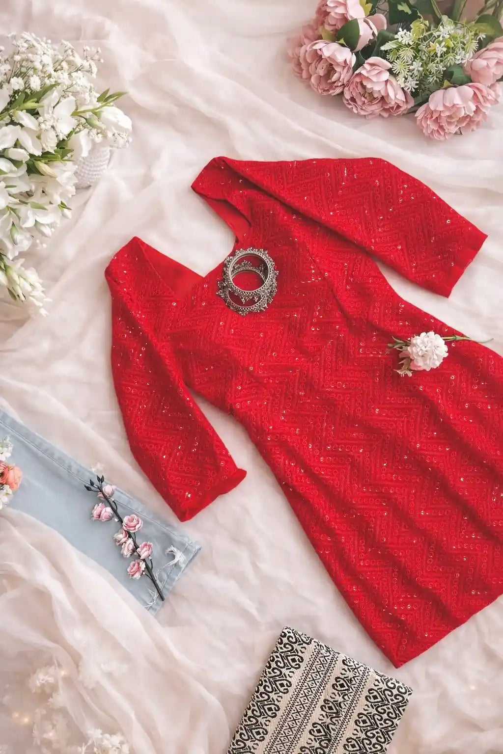 Scarlet Spark Sequin Kurta