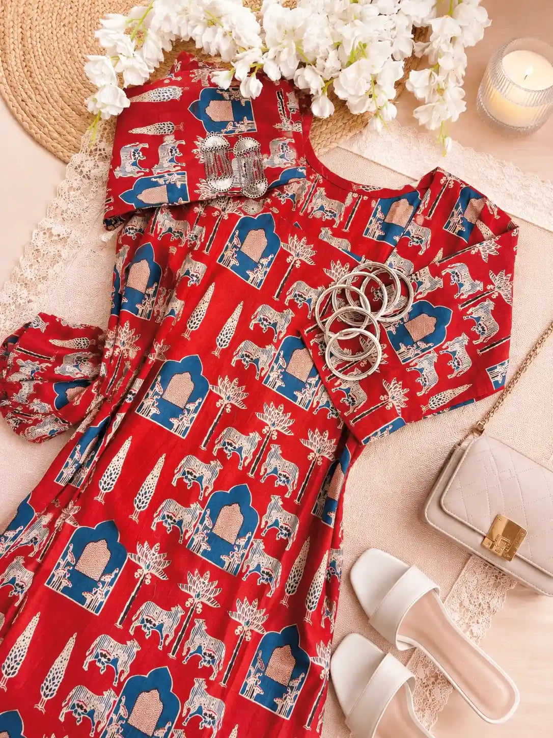 Maroon Worli Rangriti Budget Kurta