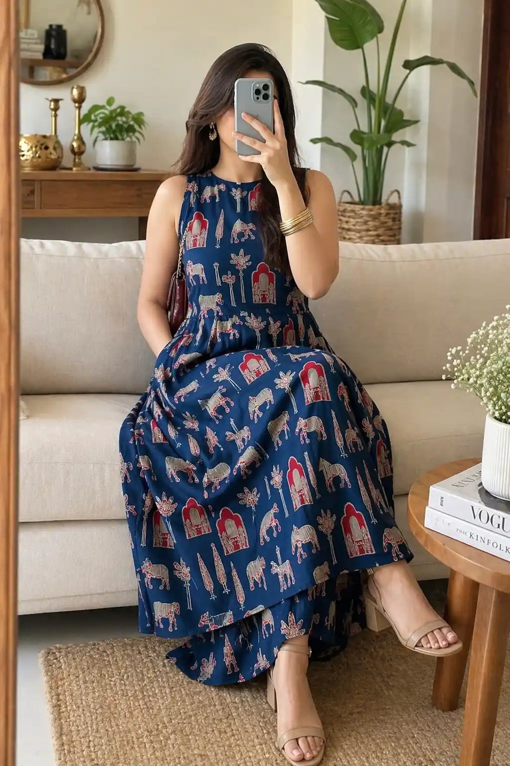 Blue Worli Mulmul Meher Suit