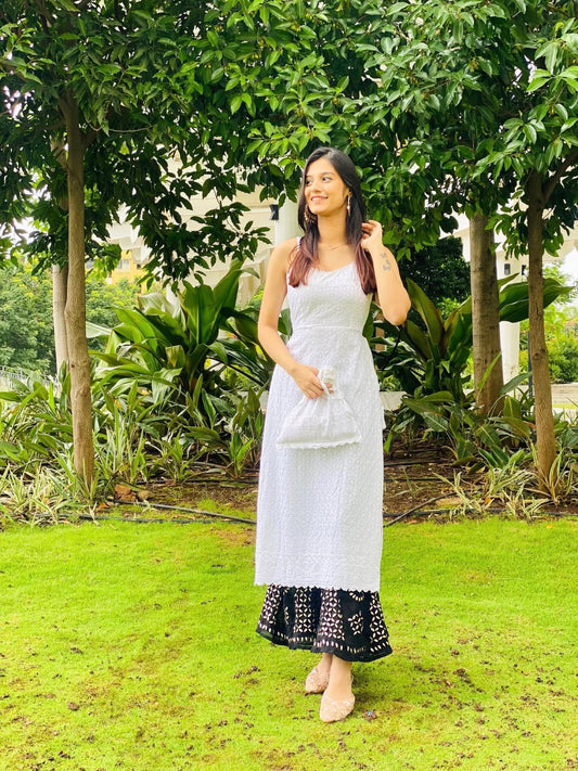 Mahima's Whimsical White Sequence Gulnaz Kurta