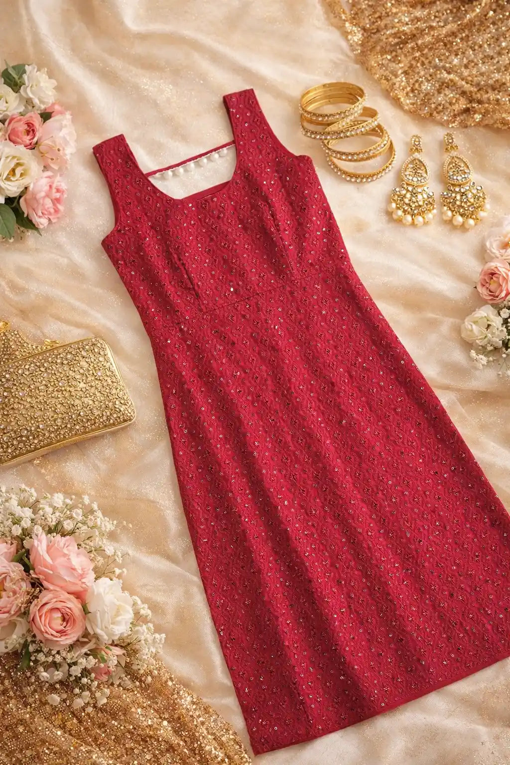 Nakhra Maroon Gulnaz Embroidered Kurta