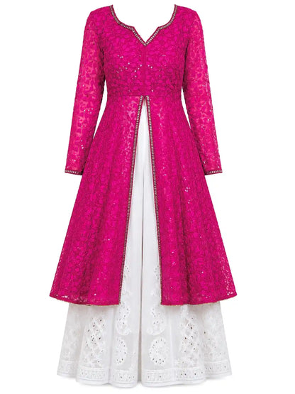 Champagne Wine Embroidered Gulnaz Kurta