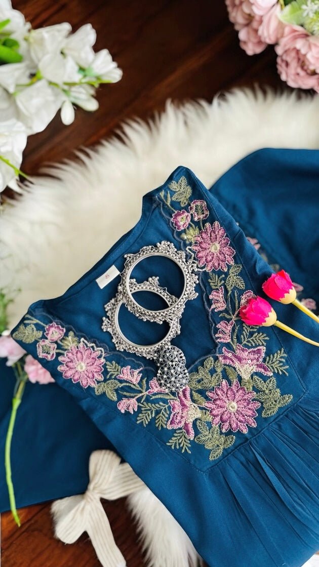 Rich Blue Embroidered Suit Set - Passion for Fashion by Shivani