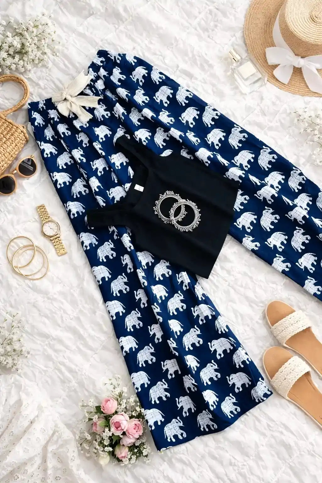 Blue Jaipuri Palazzo Pants