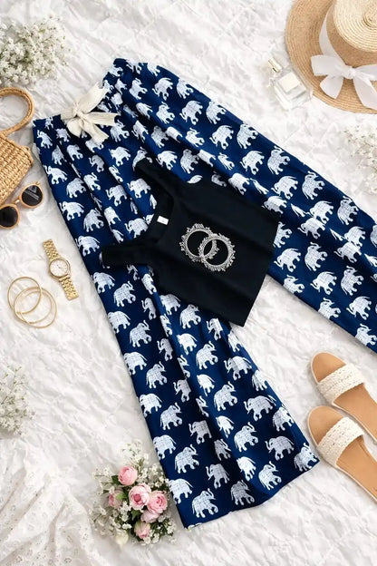 Blue Jaipuri Palazzo Pants
