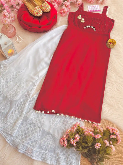 Rosey Maroon Embroidered Gulnaz Kurta