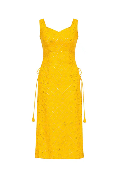 Sunrise Yellow Mirror Gulnaz Kurta