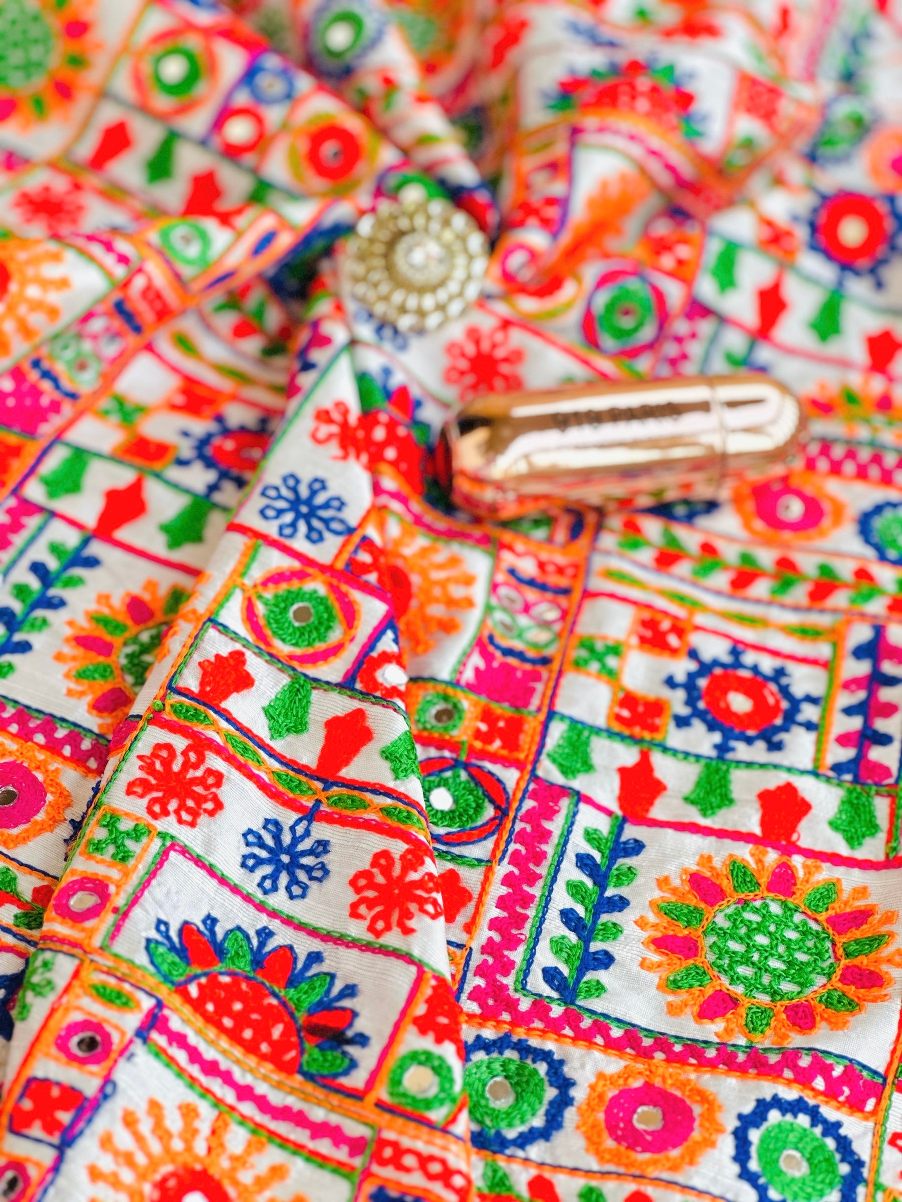 Gamti Embroidered Fabric Cut