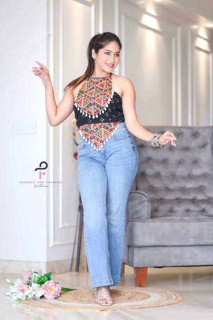 Black Gamti Navratri Denim Fit