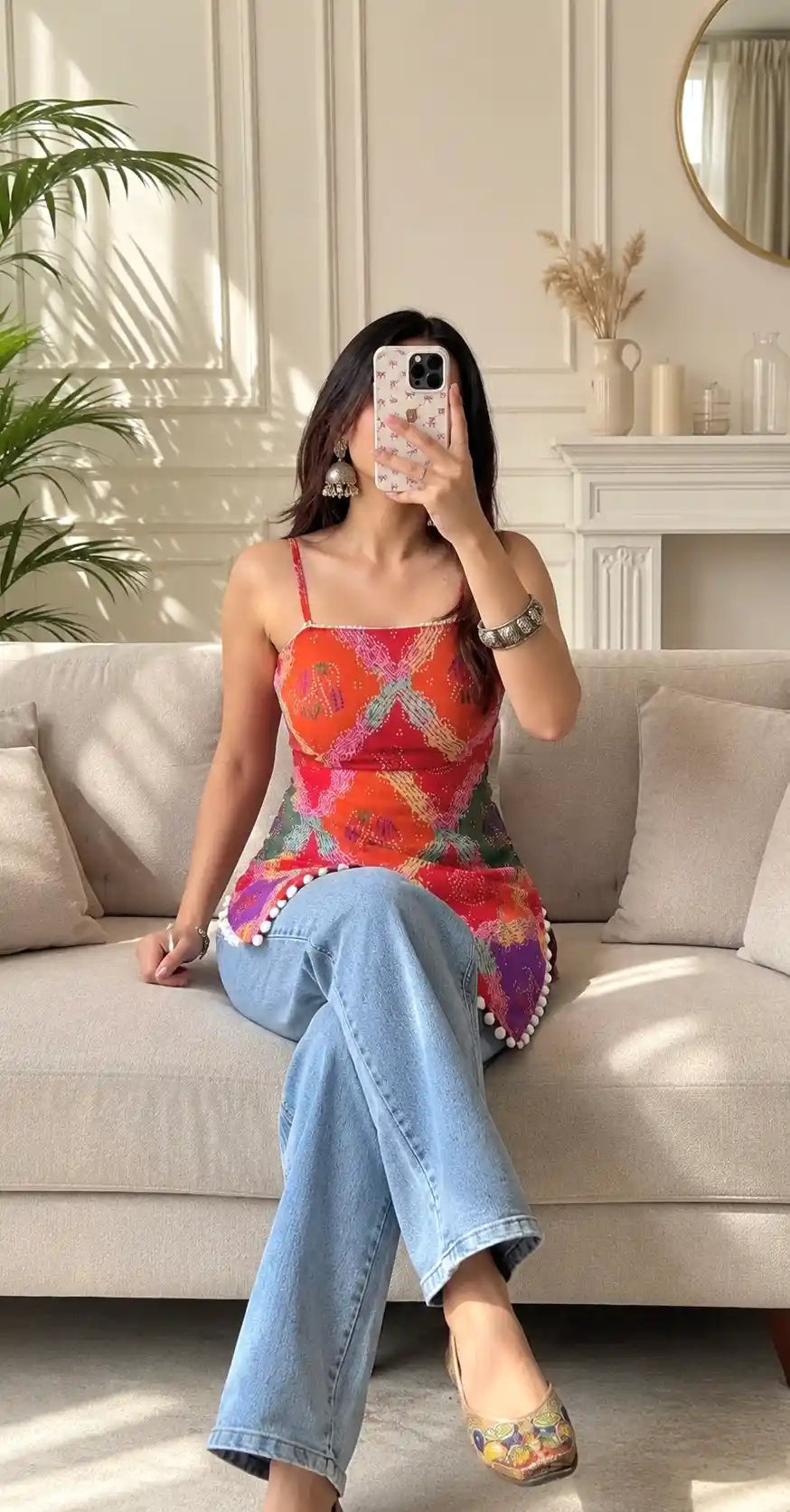 Bandhani Charm Back-Tie Top