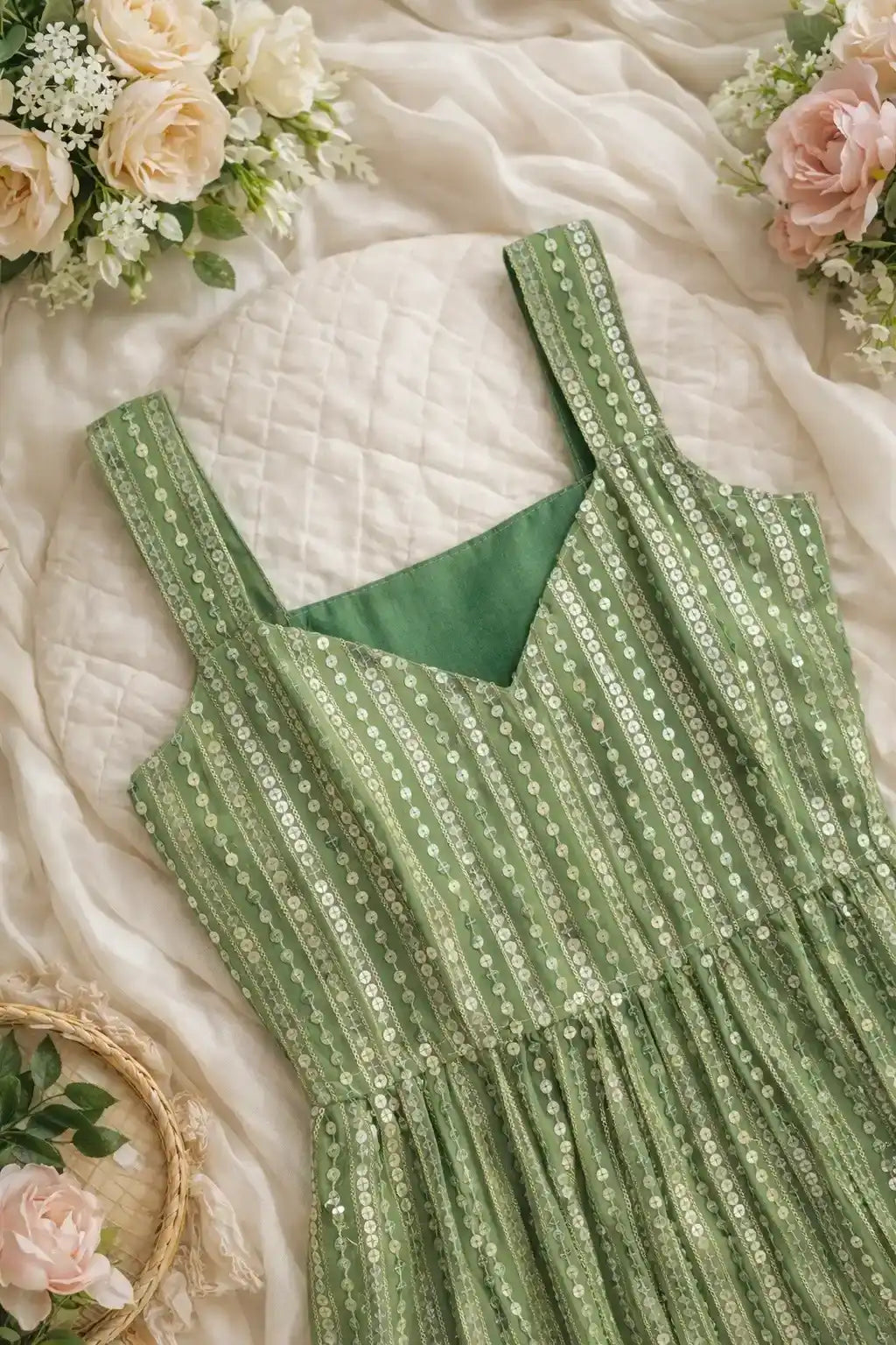 Emerald Spark Sequin Peplum