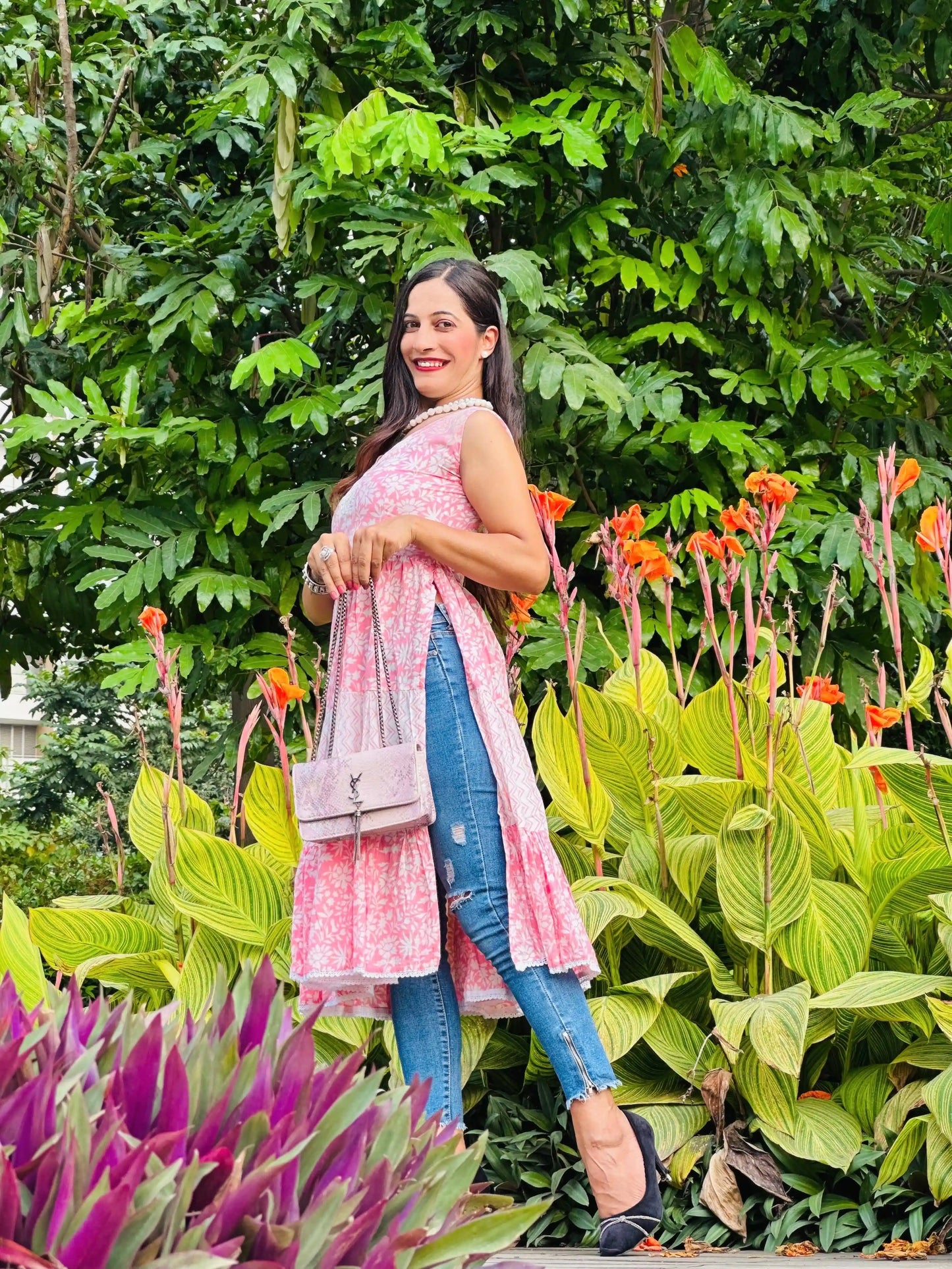 Blush Pink Tiered Frill Gulnaz Kurta