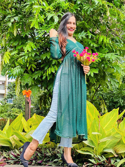 Emerald Green Gulnaz Nyra Kurta