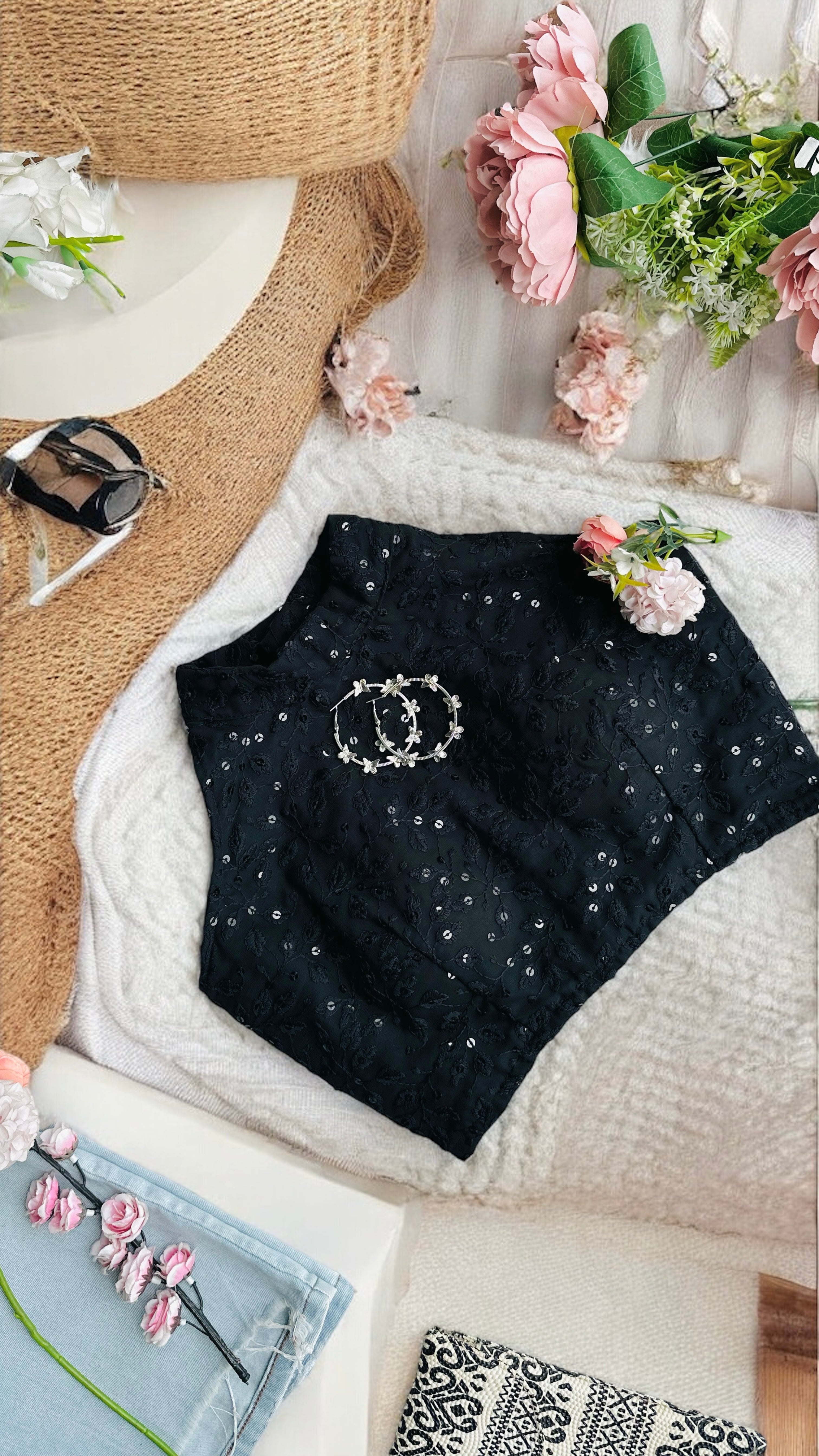 Midnight Spark Sequin Blouse
