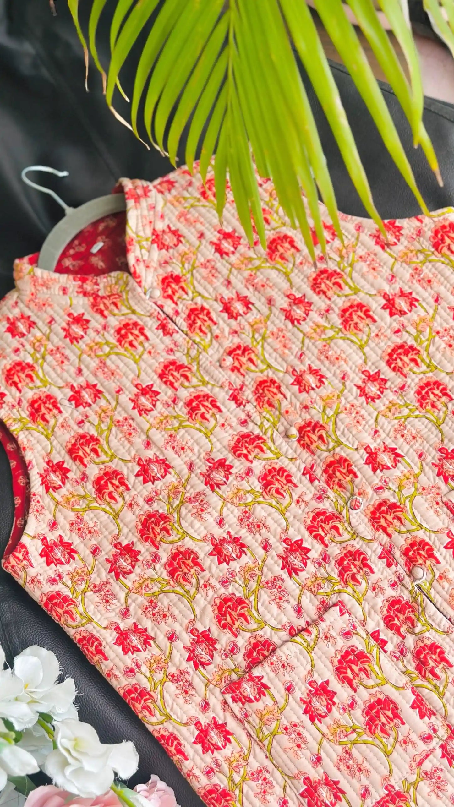 Reversible Cream Jaipuri Jacket