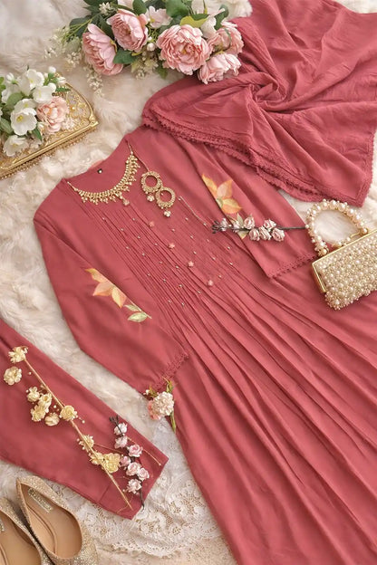 Rose Embroidered Meher Suit Set