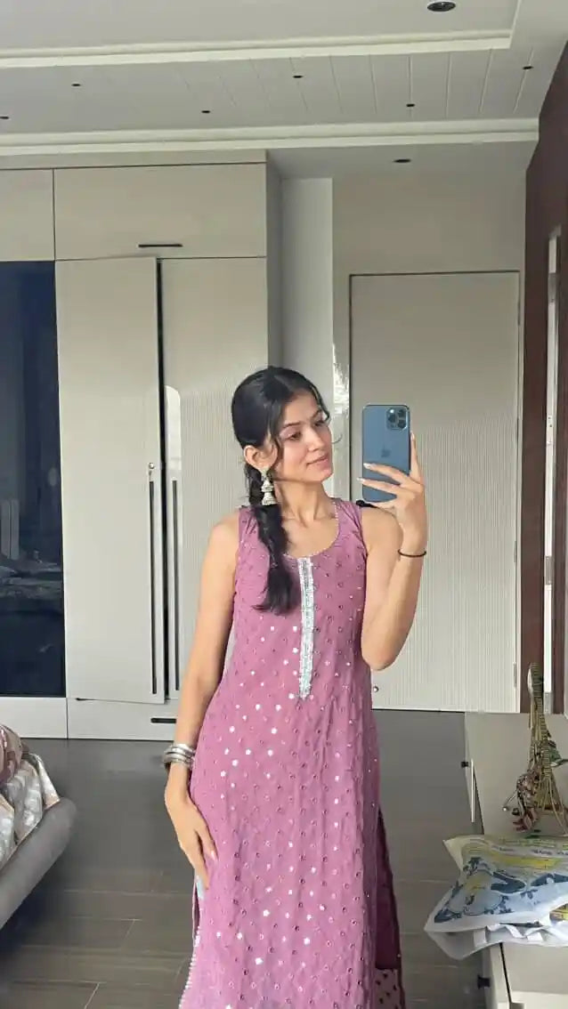 Blossom Peach Mirror Gulnaz Kurta