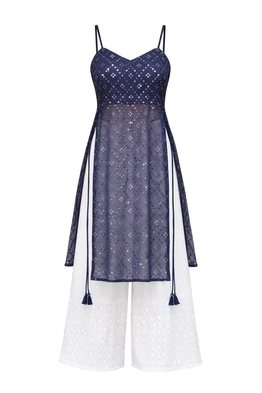 Orient Blue Mirror Gulnaz Kurta