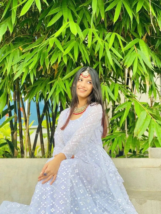 Mahima's Shine White Gulnaz Anarkali - Passion for Fashion by Shivani