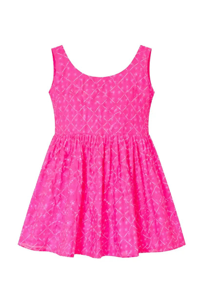 Pink Bandhej Jaipuri Short Top