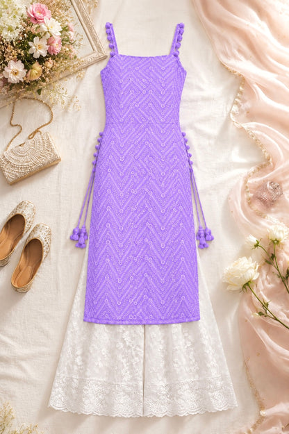 Embroidered Blush Lilac Gulnaz Kurta