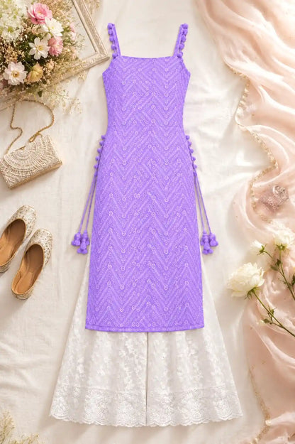 Embroidered Blush Lilac Gulnaz Kurta