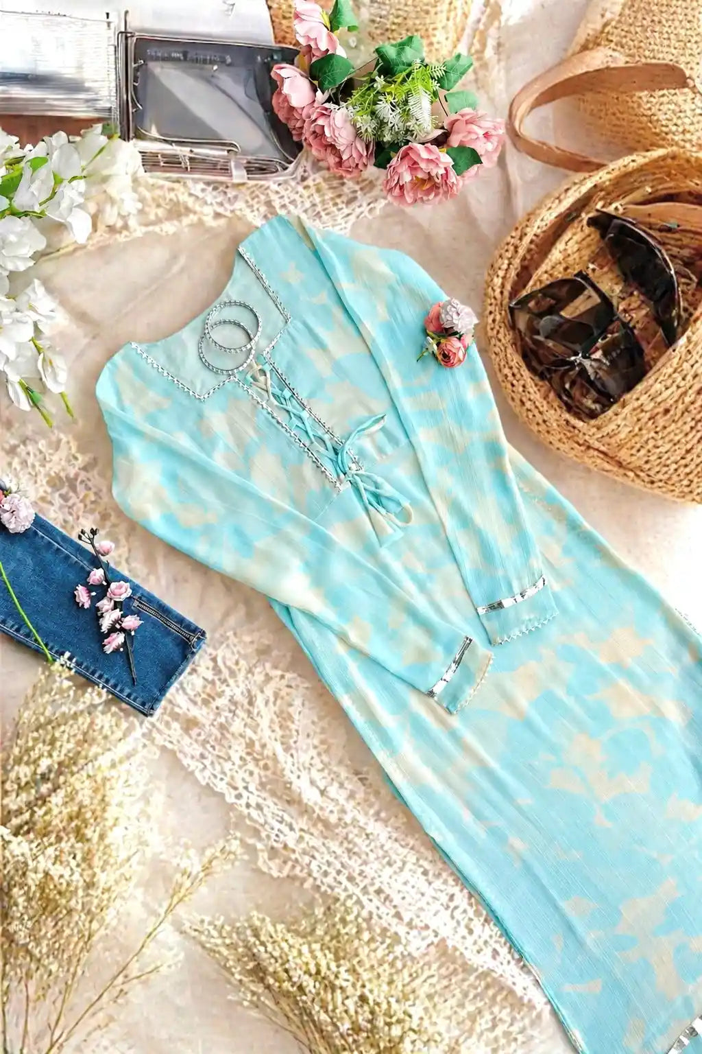 Tye Dye Georgette Dori Gulnaz Kurta