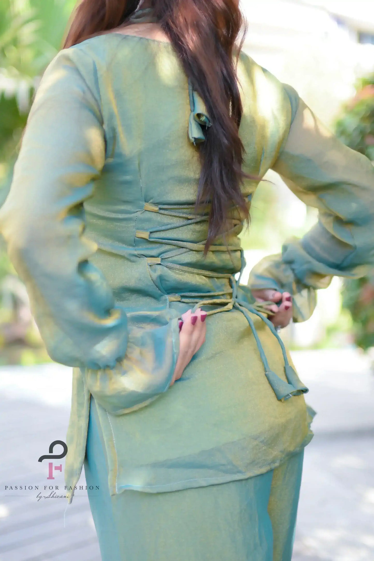 Sage Green Gulnaz Tie Up Gulnaz Set