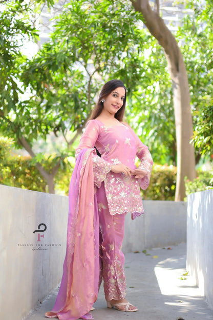 Blush Embroidered Meher Suit Set