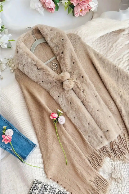 Soft Brown Fur Winter Cape