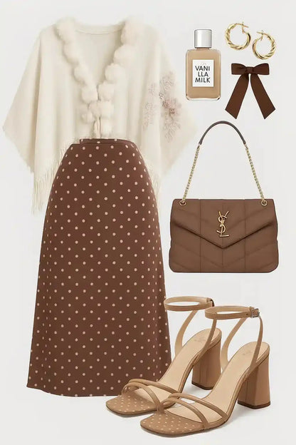 Soft Cream Fur Winter Cape