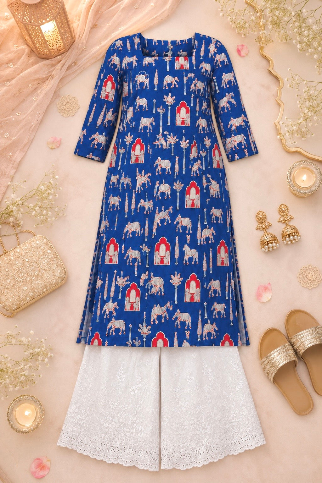 Blue Worli Rangriti Budget Kurta